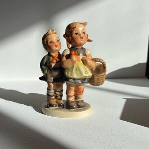 Hummel Figurine with Basket - Cream, Brown, Orange Accents